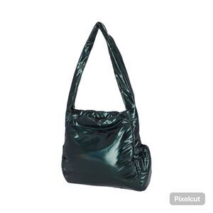 TAHARI Peacock Hobo Bardot Shoulder Bag Iridescent Forest Green $89 MSRP NWT